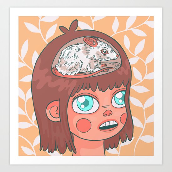 Mouse and Girl Art Print