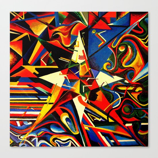intermixing Color Star Canvas Print