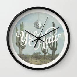 Yee Haw Disco Cactus Wall Clock