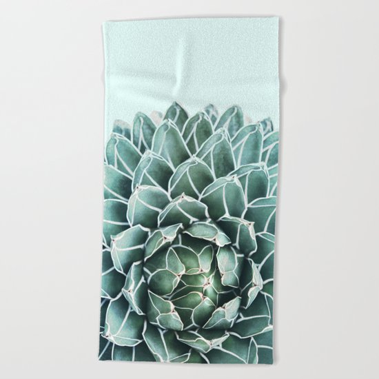 Succulent splendour - aquatic mist Beach Towel