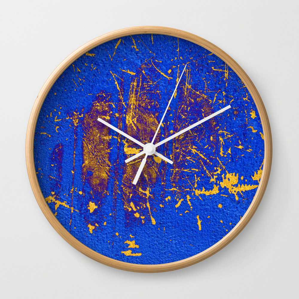 Free Azura Cobalt Gold Modern Abstract Wall Clock By Anutu Society6