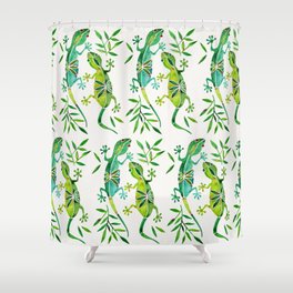 Geckos – Green Palette Shower Curtain