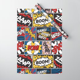 Modern Comic Book Superhero Pattern Color Colour Cartoon Lichtenstein Pop Art Wrapping Paper