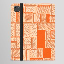 Sketchy Orange Bricks Pattern Design iPad Folio Case