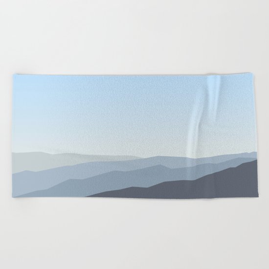 Blue Landscape Beach Towel