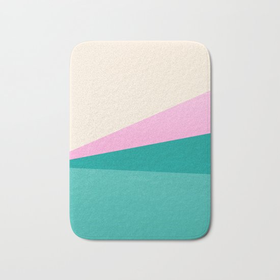 Stripe XIV Pink Summer Sunrise Bath Mat