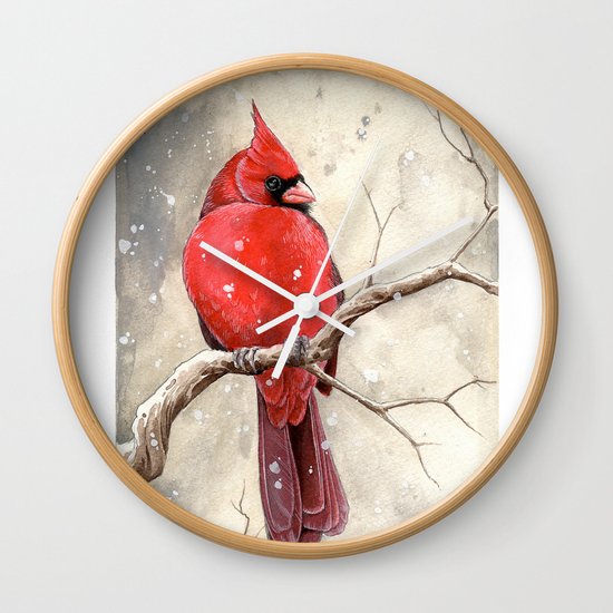 Northern Cardinal Wall Clock