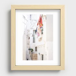 Laundry day in Puglia Recessed Framed Print
