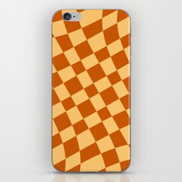Abstract Warped Checkerboard pattern -  Tenné and Topaz iPhone Skin