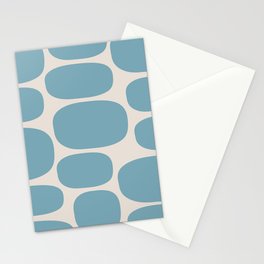 Modernist Spots 249 Blue and Linen White Stationery Card