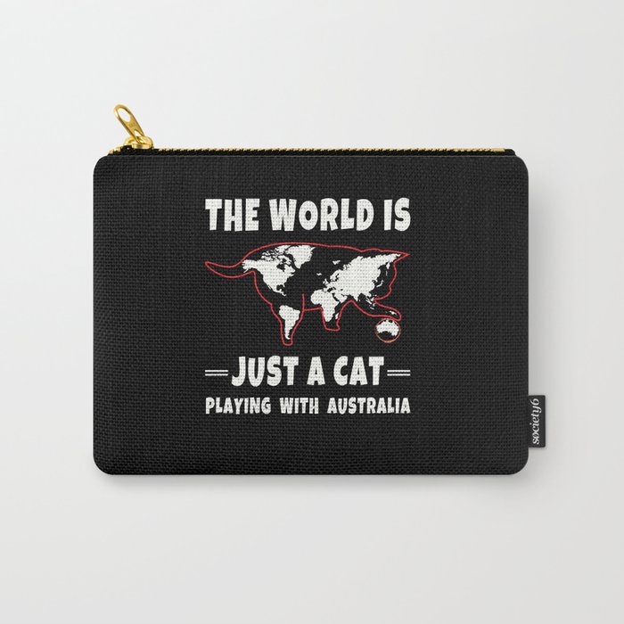 World Is Just A Cat Play Australia Day Australian Carry-All Pouch