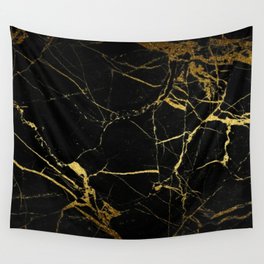Black and Gold Marble Wall Tapestry