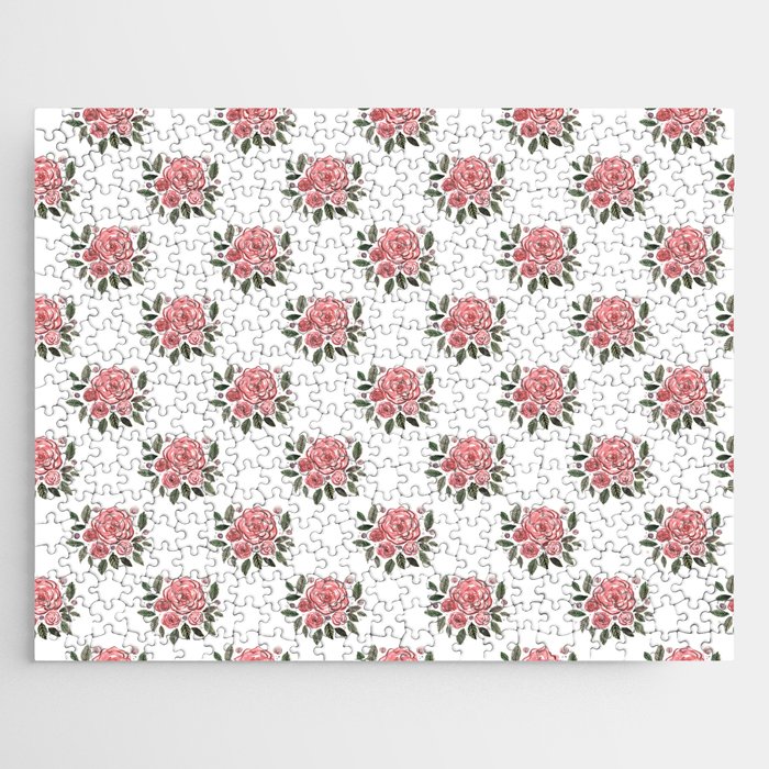 Spring roses bouquet - vintage Jigsaw Puzzle