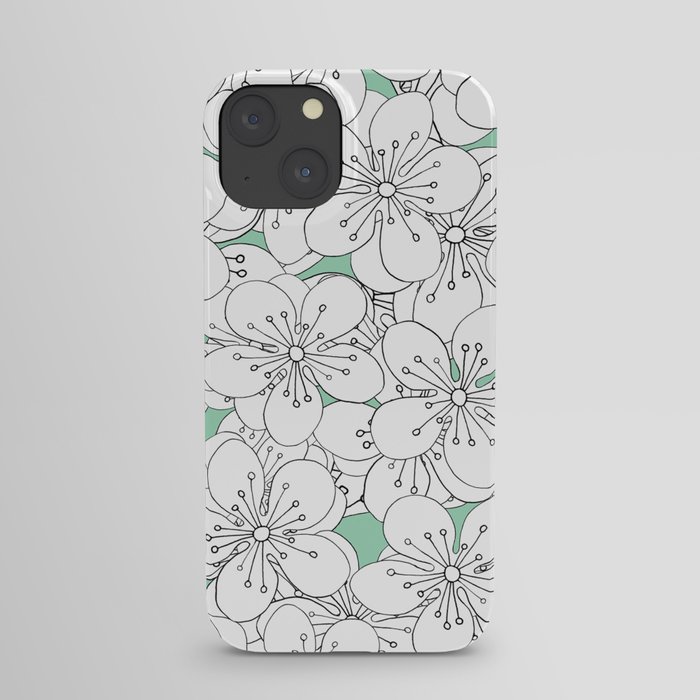 Cherry Blossom With Mint Blocks - In Memory of Mackenzie iPhone Case