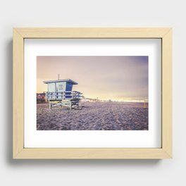 Manhattan Beach Hut Recessed Framed Print