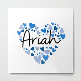 Ariah, blue hearts Metal Print
