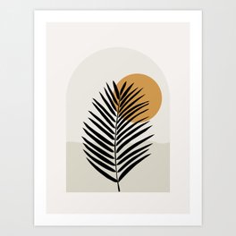 Window Arch | 01 - Palm Leaf Sun And Ocean Art Print