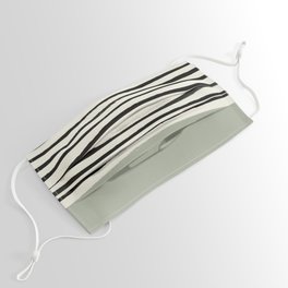 Sage Green x Stripes Face Mask | Curated, Simple, Style, Oil, Black And White, Modern, Stripes, Green, Nature, Sage 