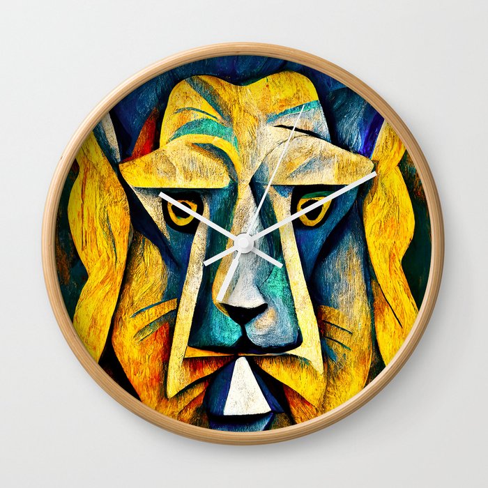 Abstract Lion Head Wall Clock