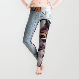 'Oh my geez, Louise' - Giving a Cat a Pedicure Humorous Cat Print by Lous Wain Leggings