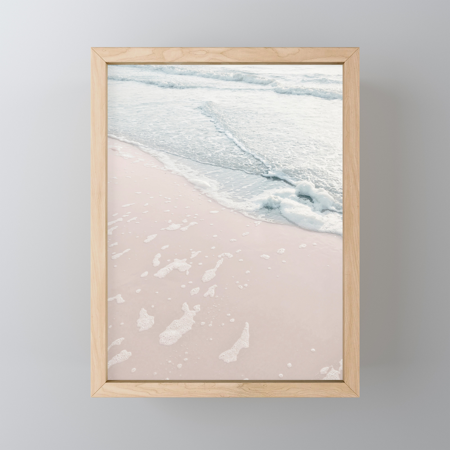 Summer Sunset Ocean Love Pink Blue Pastel Framed Mini Art Print By