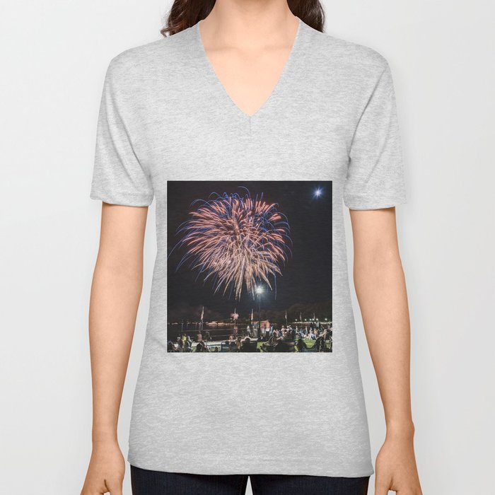Gloucester Fireworks #2 V Neck T Shirt