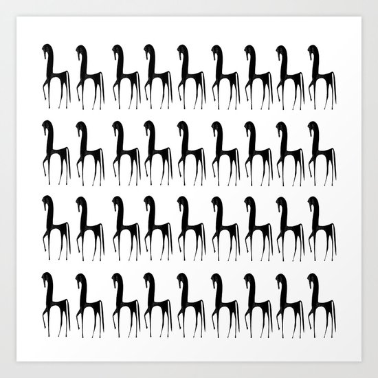 Black Horses Art Print