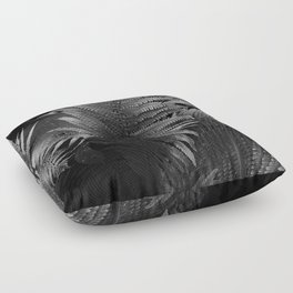 Leaves of green fern nature portrait black and white photograph / photography Floor Pillow