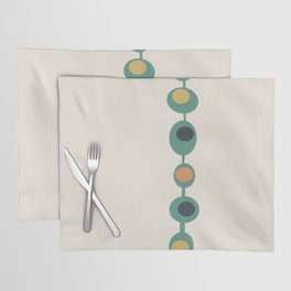 Retro Mid Century Baubles in Teal, Orange and Yellow Placemat