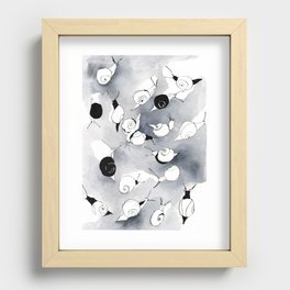 Garden Snails - Black and White Recessed Framed Print