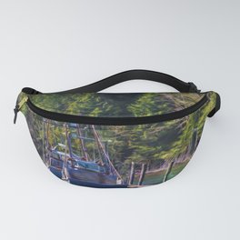 Docked for the Night Fanny Pack | Forest, Rive, Gig, Painting, Docked, Sail, Green, Night, Evening, Ocean 
