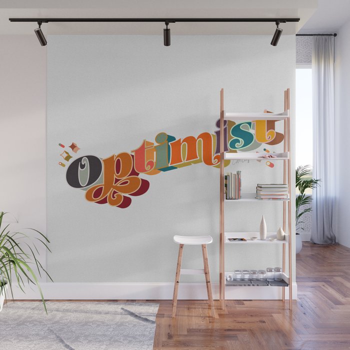 Optimist – Retro Rainbow Wall Mural