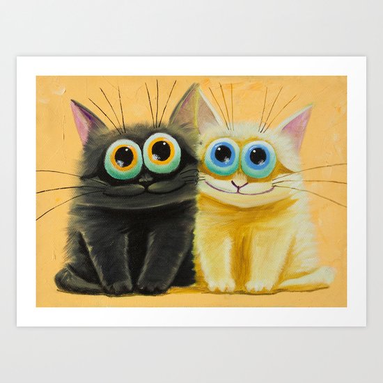 cat play Art Print