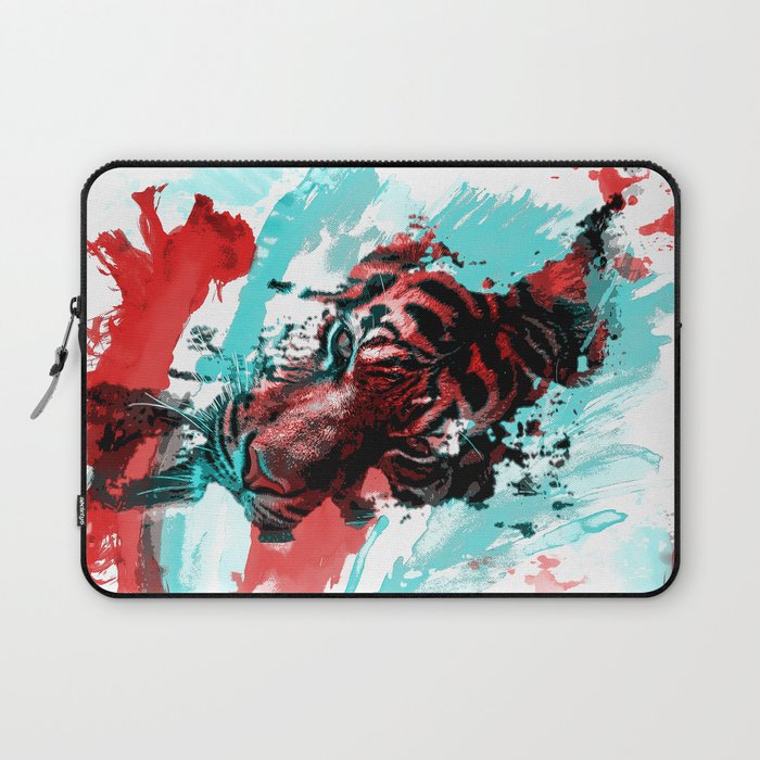 Tiger blue red 4 Laptop Sleeve