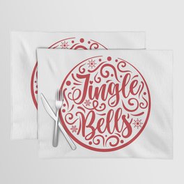 Christmas Jingle Bells Calligraphy Quote Placemat