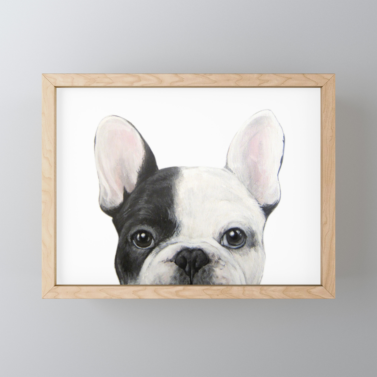 French Bulldog Dog Illustration Original Painting Print Framed