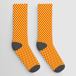 Red and yellow squares Socks