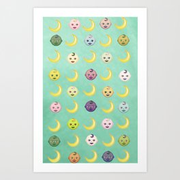 Pastel Moon Babies Art Print