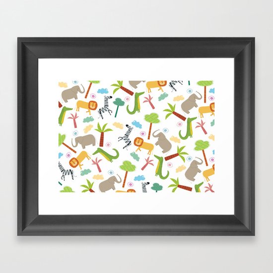 A HAPPY DAY IN JUNGLE Framed Art Print