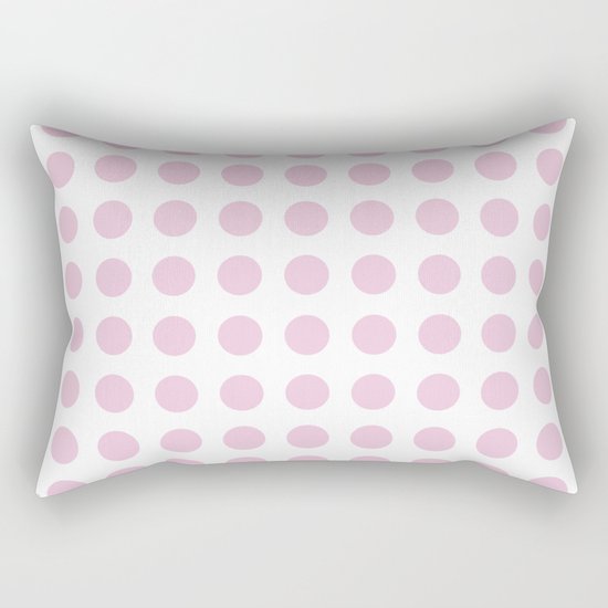 Simply Polka Dots in Blush Pink Rectangular Pillow