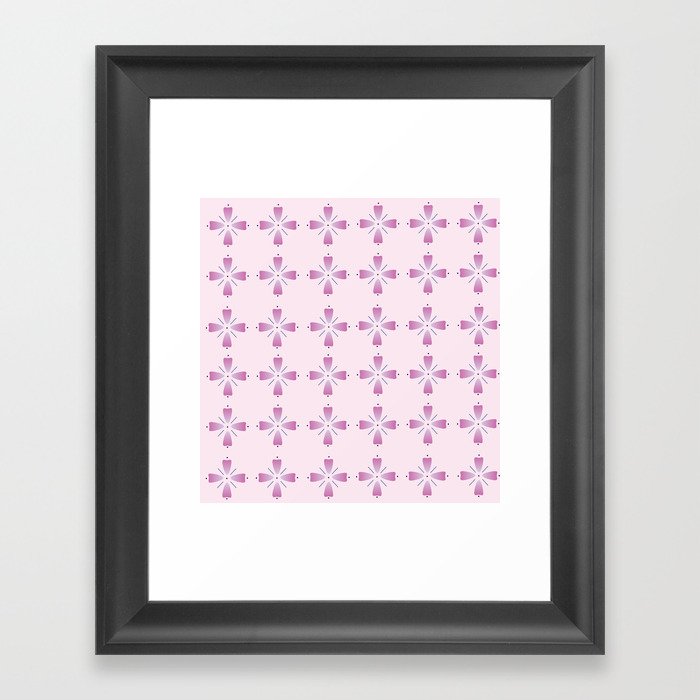 Pink Floral Pattern Framed Art Print