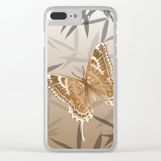 Beautiful Copper Butterfly Design Clear iPhone Case