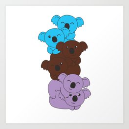 Androsexual Flag Pride Lgbtq Cute Koala Pile Art Print
