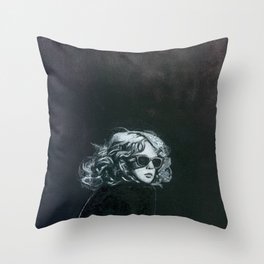 Little Sips - A Portrait of Drew Barrymore Throw Pillow