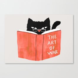 Cat reading book Canvas Print
