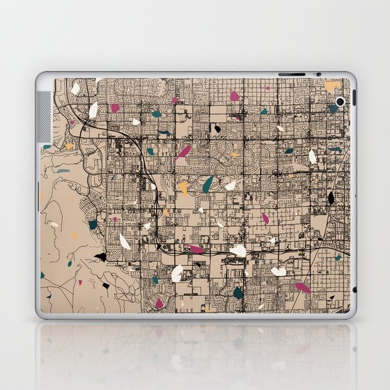 Spring Valley - Terrazo Map Design - USA City Laptop & iPad Skin