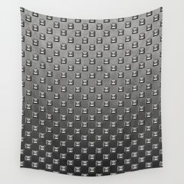 Silver Shine square embellishment on grey Wall Tapestry