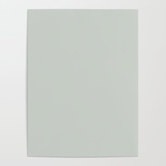 Light Gray-Green Solid Color Pantone Frosted Mint 12-5703 TCX Shades of Green Hues Poster