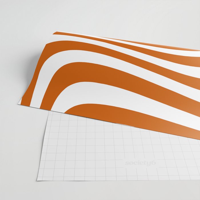 Burnt orange curve stripes Wrapping Paper by ARTbyJWP | society6.com