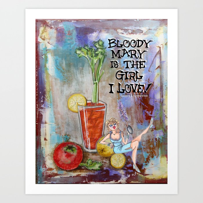Bloody Mary Kitchen Bar Cocktail Poster Print Art Print By Cyndilou Society6